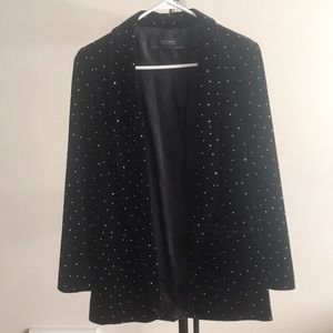 Zara Black Velvet Studded Blazer